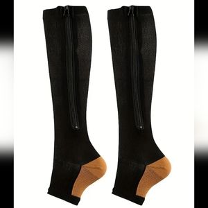 Zipper Compression Sock "open toe"